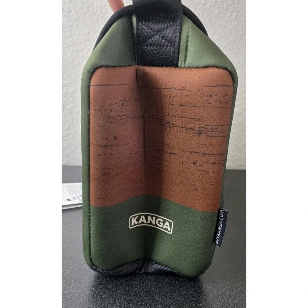New Kanga Kase Mate 12-Pack Can Cooler Woody Wood Grain Green/Brown Insulated